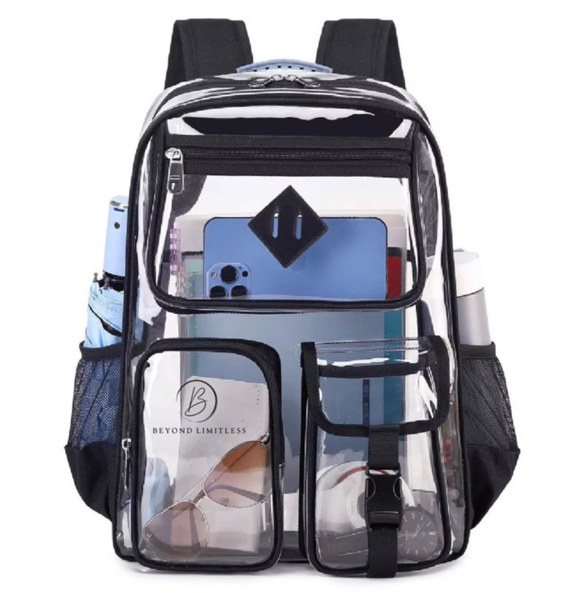 Clear Backpack PVC School Bookbag for Kids, College Students, & Adults