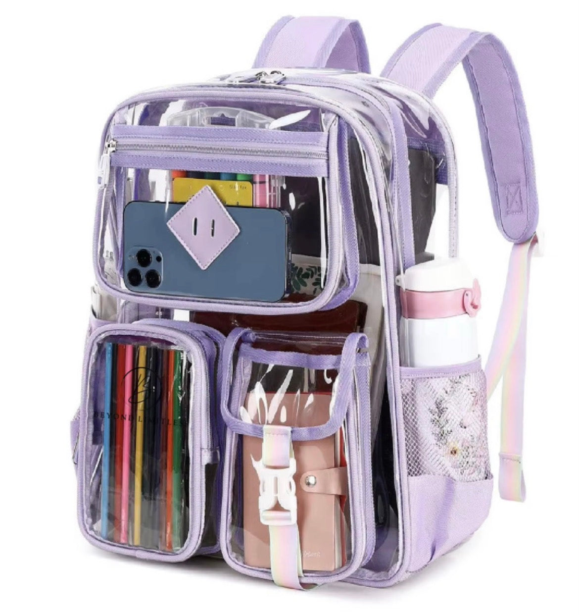 Clear Backpack PVC School Bookbag for Kids, College Students, & Adults